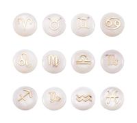 Craftdady 24 perline rotonde e piatte in conchiglia d'acqua dolce, con motivo costellazione, per bracciali, collane, orecchini, creazione di gioielli, artigianato fai da te