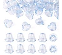 Craftdady 30 perline in acrilico a forma di fiore, blu, a forma di campana, multi petali, tappi terminali floreali, meduse, perline per campane a vento, orecchini, collane, colore: giallo