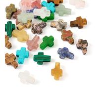 Craftdady, 30 pezzi di perline a croce in gemma, perline sintetiche a croce in mini formato, perline distanziatrici per crocifisso per la creazione di gioielli fai da te, per collane, bracciali