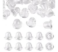 Craftdady 30 tappi in acrilico a forma di fiore, trasparenti, a forma di campana, multi petalo, estremità floreali, meduse, perline per campane a vento, orecchini, collane, colore: giallo