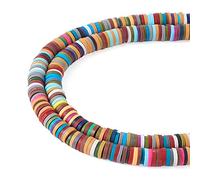 Craftdady 3800 perline di argilla Heishi da 4 mm in argilla polimerica, dischi rotondi piatti, per collane, bracciali, gioielli, colori misti