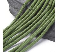 Craftdady, 3800 pezzi, perline di argilla polimerica Heishi da 4 mm, distanziatori piatti rotondi a disco, per la creazione di collane e braccialetti bohémien, colore verde oliva