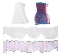 Craftdady 4 metri di nastro in poliestere plissettato in pizzo color sirena, nastro in organza increspato per abiti decorativi fai da te, 10,6 - 10,6 cm