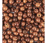 Craftdady 400 perline in legno naturale cerate rotonde, sfuse, con foro da 1,4 mm, per gioielli e artigianato