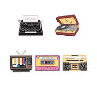 Craftdady 5 spille smaltate set di spille da bavero per cartone animato spille per corpetto radiofoniche tipo scrittore televisivo spille da bavero per zaino vestiti regalo decorativo