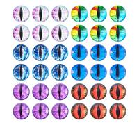 Craftdady 50 cabochon in vetro a forma di occhio di drago, 20 mm, semicircolari, con retro piatto, colorati, per sculture, oggetti di scena, artigianato, creazione di gioielli fai da te