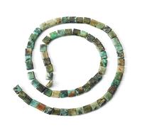 Craftdady 70 pezzi perline rocailles piatte quadrate, perline di diaspro naturale, pietra a 2 fori, perline Tila, perline di pietre preziose verdi naturali per gioielli, braccialetti multifilo