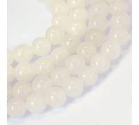 Craftdady 96 fili di perline rotonde in giada bianca naturale, 4 mm, lucidate, perline distanziali sfuse per fai da te, collane, bracciali e gioielli fatti a mano
