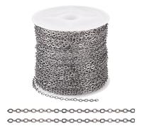 Craftdady Catena intrecciata per collane fai da te, 9 m, 2,5 x 2 mm, per gioielli, bracciali, collane, colore nero canna di fucile