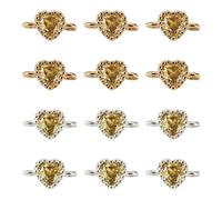 Craftdady Ciondoli a forma di cuore in ottone con pavé di zirconia cubica, doppi anelli a forma di cuore, con strass, per la creazione di gioielli, 9x5x3.5mm, Zirconia cubica