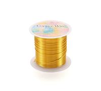 Craftdady Filo per gioielli in rame dorato, resistente all'ossidazione, 20 gaugi, 26 m x 0,8 mm, pieghevole, placcato a lunga durata, per scolpire la creazione di gioielli di armature