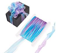 Craftdady Nastri in poliestere iridescente, 10 m, 55 mm, luccicanti, ondulati, in chiffon, tulle, viola, per fai da te, vestiti, confezioni regalo