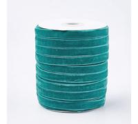 Craftdady Nastro di velluto verde chiaro mare chiaro, 45 m | Nastro decorativo in velluto singolo da 0,9 cm, per confezioni regalo, bouquet, fiocchi per capelli