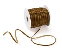 Craftdady Nastro in velluto piatto su un lato, 45,7 m, 3-4 mm, decorativo, con bobine, per confezioni regalo, decorazioni per feste, colore: Siena