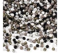 Craftdady Perline di cristallo nero misto da 4 mm, perline distanziatrici in vetro ceco piccole tipo pony, collare punky scuro per creare braccialetti fai da te con perline e gioielli