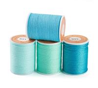 Craftdady Set di 4 rotoli di cordoncino rotondo in poliestere cerato, 1 mm, cerato, intrecciato, per la creazione di gioielli, bracciali, collane, artigianato, colore: verde mare chiaro