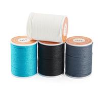 Craftdady Set di 4 rotoli di cordoncino rotondo in poliestere cerato, 1 mm, cerato, intrecciato, per la creazione di gioielli, bracciali, collane, artigianato, blu scuro