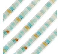 Craftdady Tila Set di 140 perle di amazonite naturale a 2 fori, perle distanziatrici rettangolari 5 x 3 mm per la creazione di bracciali, collane, gioielli, foro: 0,9 mm