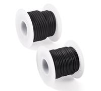 Craftdady Tubo cavo nero in gomma sintetica in PVC, 15 m, avvolto intorno alla bobina platica, per filo di memoria, collane, bracciali e lavori a maglia