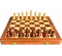 Crafted Chess Art - Set di scacchi magnetici in legno da 30,5 cm, per adulti e bambini, con pezzi fatti a mano, pieghevole, portatile, da viaggio, unico, per tornei, principianti professionisti (legno