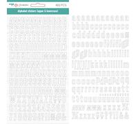 Craftelier - Adesivi autoadesivi in alfabeto con lettere maiuscole e minuscole, numeri e caratteri speciali per la decorazione di progetti di scrapbooking e artigianato | Colore bianco