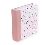 Craftelier - Album in cartone con terracotta | Colore Bianco e Rosa - Sistema con 2 Anelli Bianchi - Copertina Rigida | Dimensioni 22,5 x 23 cm (6 x 8 pollici)