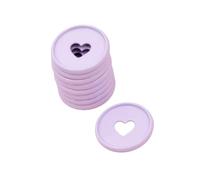 Craftelier - Anelli a Disco in Metallo M con Cuore Fustellato per Rilegatura di Planner, Quaderni o Album | Ideale per Scrapbooking | Confezione da 9 pezzi Diametro 35 mm - Colore Viola