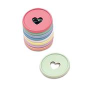 Craftelier - Anelli a Disco in Metallo M con Cuore Fustellato per Rilegatura di Planner, Quaderni o Album | Ideale per Scrapbooking | Confezione da 9 pezzi Diametro 35 mm - Colore Multicolore