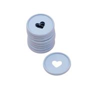 Craftelier - Anelli a Disco in Metallo M con Cuore Fustellato per Rilegatura di Planner, Quaderni o Album | Ideale per Scrapbooking | Confezione da 9 pezzi Diametro 35 mm - Colore Blu Baby
