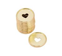 Craftelier - Anelli a Disco in Metallo M con Cuore Fustellato per Rilegatura di Planner, Quaderni o Album | Ideale per Scrapbooking | Confezione da 9 pezzi Diametro 35 mm - Colore Oro