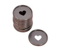 Craftelier - Anelli a Disco in Metallo M con Cuore Fustellato per Rilegatura di Planner, Quaderni o Album | Ideale per Scrapbooking | Confezione da 9 pezzi Diametro 35 mm - Colore Nero Lucido