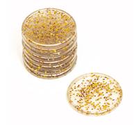 Craftelier - Anelli a Disco in Plastica Glitterata L per Rilegatura di Planner, Agende o Album | Ideale per Scrapbooking e Artigianato | Confezione da 9 pezzi Diametro 45 mm - Colore Oro con Glitter