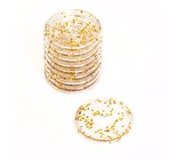 Craftelier - Anelli a Disco in Plastica Glitterata M con Cuore Fustellato per Rilegatura Scrapbooking per Planner, Agende o Album | Confezione da 9 pezzi Diametro 35 mm - Colore Oro con Glitter