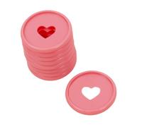 Craftelier - Anelli a Disco in Plastica M con Cuore Fustellato per Rilegatura di Planner, Quaderni o Album | Ideale per Scrapbooking | Confezione da 9 pezzi Diametro 35 mm - Colore Rosa
