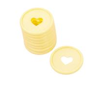 Craftelier - Anelli a Disco in Plastica M con Cuore Fustellato per Rilegatura di Planner, Quaderni o Album | Ideale per Scrapbooking | Confezione da 9 pezzi Diametro 35 mm - Colore Giallo Pastello