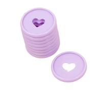 Craftelier - Anelli a Disco in Plastica M con Cuore Fustellato per Rilegatura di Planner, Quaderni o Album | Ideale per Scrapbooking | Confezione da 9 pezzi Diametro 35 mm - Colore Viola