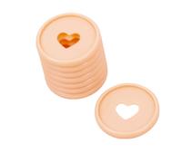 Craftelier - Anelli a Disco in Plastica M con Cuore Fustellato per Rilegatura di Planner, Quaderni o Album | Ideale per Scrapbooking | Confezione da 9 pezzi Diametro 35 mm - Colore Rosa Baby