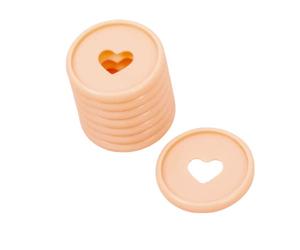 Craftelier - Anelli a Disco in Plastica M con Cuore Fustellato per Rilegatura di Planner, Quaderni o Album | Ideale per Scrapbooking | Confezione da 9 pezzi Diametro 35 mm - Colore Rosa Baby