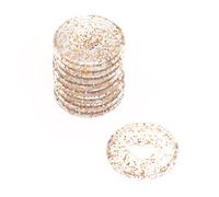 Craftelier - Anelli disco in plastica glitterata M con cuore fustellato per rilegatura di album, taccuini o planner | Confezione da 9 pezzi da 35 mm - colore oro, turchese e rosa