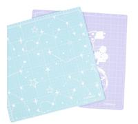 Craftelier - Base di taglio autopulente a doppio lato con misurazione in centimetri e pollici per scrapbooking | Dimensioni 32,5 x 32,5 x 0,3 cm - Colore turchese e viola con disegni stampati