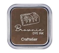 Craftelier - Collezione di inchiostri a base d'acqua | Scatola metallica con chiusura forte | Timbri acrilici o gomma e superfici porose | 21 colori (Brownie)