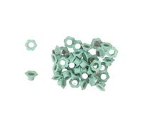 Craftelier - Confezione da 40 occhielli a forma di fiore | Idealeper lo scrap o il crafting | Adatto a vari materiali | Misura interna 5 mm e misura esterna 10 mm - Colore turchese