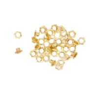 Craftelier - Confezione da 40 occhielli a forma di fiore | ideali per cartoline, scrapbooking e artigianato | adatti per vari materiali | Dimensioni circa Interno 5 mm ed esterno 10 mm - Colore oro