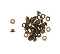 Craftelier - Confezione da 40 occhielli a forma di fiore | ideali per cartoline, scrapbooking e artigianato | adatti per vari materiali | Dimensioni circa Interno 5 mm ed esterno 10 mm - Colore Bronzo