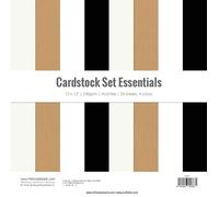Craftelier - Confezione di 24 cartoncini per progetti di scrapbooking e artigianato, colori essenziali, dimensioni 30 x 30 cm, grammatura 240 g, carta priva di acidi