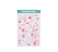 Craftelier - Enamel Dots and Shapes Pink Blush | Mini adesivi autoadesivi con finitura perlato per la decorazione di progetti di scrapbooking e artigianato | Include 72 pezzi di colori