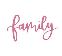 Craftelier - Fustella in inglese con messaggio "Family" | Parola classica ideale per progetti di cartoleria, scrapbooking e altri lavori artigianali | Dimensioni circa 7 x 3,68 cm - Colore Turchese