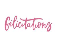 Craftelier - Fustella Parola "Felicitations" - Francese | Misure approssimative: 7 x 2,21 cm | Colore: Turchese | Disegni di Scrapbooking, Decorazione e Artigianato