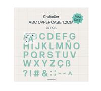Craftelier - Fustelle Mini Lettere Maiuscole A-Z | Stencil per Fustellatrice | Compatibile con le principali Fustelle per Artigianato e Scrapbooking | Carta, Cartone o Gomma EVA | 1,2 cm