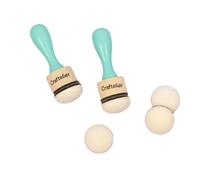 Craftelier - Kit Applicatori d'Inchiostro per Scrapbooking e Altri Lavori Artigianali | Include 2 Applicatori + 5 Tamponi Rotondi Intercambiabili Diametro di 30 mm | Color Turchese